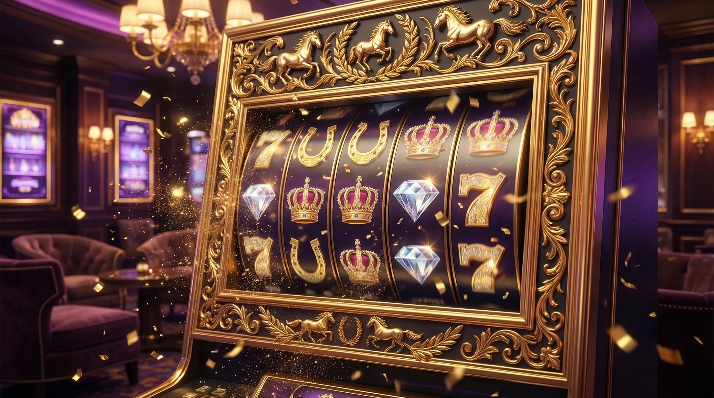 Caça-níqueis premium com tema de cavalo dourado no luckbet